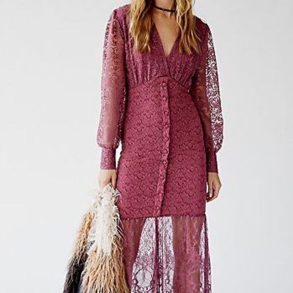 Free People X Night Cap Siena Lace Gown